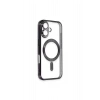 İPHONE 16 PLUS İLE UYUMLU LAZER KESİM KENARLARI RENKLİ MAGSAFE ÖZELLİKLİ ŞEFFAF TELEFON KILIFI