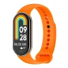 Xiaomi Mi Band 8 ile Birebir Uyumlu Kolay Takılıp Çıkarılabilen Renkli Esnek Turuncu Silikon Kordon