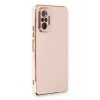 Xiaomi Redmi Note 10 Pro 4G ile Uyumlu Gold Detaylı Parlak Esnek Silikon Kılıf