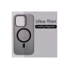 iPhone 15 Pro ile Uyumlu Minimalist Tasarım Mat Buzlu Soft Slim MagSafe Özellikli PC Kılıf