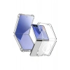 Samsung Galaxy Z Flip 7 ile Uyumlu Kablosuz Şarj Magsafe Özellikli Şeffaf Silikon Kılıf