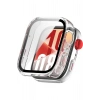 Huawei Watch Fit 4 Uyumlu Şeffaf PC Kasa Ve Ekran Koruyucu Siyah Çizgili Full Cover Case