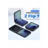 Samsung Galaxy Z Flip 7 ile Uyumlu MagSafe Kablosuz Şarj Destekli Mat Transparan Silikon Kılıf