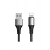 S-1230N6 iPhone Lightning Hızlı Şarj ve Data Kablosu Örgü 3A 1.2M Siyah