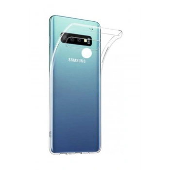 Galaxy S10 Toz Koruma Tıpalı Ultra İnce Şeffaf Silikon Kılıf