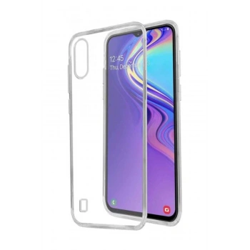 Galaxy M10 Toz Koruma Tıpalı Ultra İnce Şeffaf Silikon Kılıf