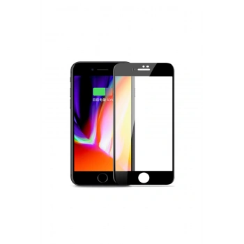 JM225 İphone 7 Plus Tam Kaplayan Temperli Erkan Koruyucu Siyah