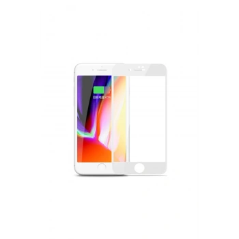 Jm349 Iphone 7-8 Beyaz Curved Tempered Glass
