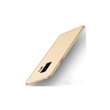 Galaxy S9 Kılıf Tam Renk Esnek Silikon Kapak Gold Premium