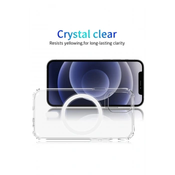 Apple Iphone 12 6,1 Inç Magesafe Özellikli Silikon Şeffaf Kılıf-kapak