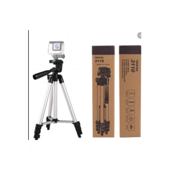Sabitleyiciler (Tripod) 3110 Tripod Profesyonel Fotoğraf Kamera Tripot Telefon Tutucu Tek Ebat Gri