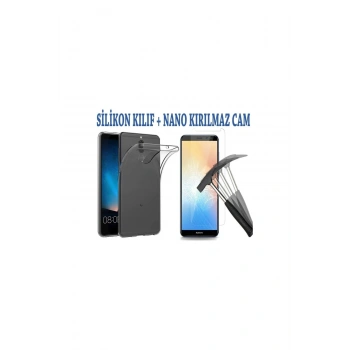 Huawei Mate 10 Lite Şeffaf Lazer Silikon Nano Ekran Koruyucu Film