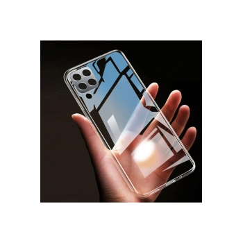 Samsung A12 Şeffaf Tıpalı Kamera Korumalı Şeffaf Silikon Kılıf