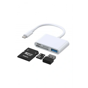 S-H142 Lightning - USB OTG Kart Okuyucu 4 in 1