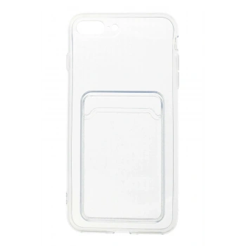 Iphone 7 Plus/8 Plus Uyumlu Kamera Korumalı Şeffaf Kartlıklı Card Case