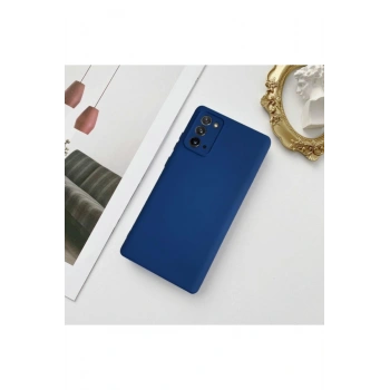Samsung Galaxy A52 Lansman Likid Silikon Kamera Korumalı Kılıf Lacivert
