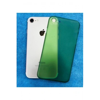 Apple Iphone 7-8 0,2 Mm Pp Buzlu Ultra Ince Sert Silikon Kamera Korumalı Kılıf Koyu Yeşil