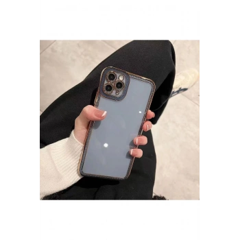 Iphone 13 Ile Uyumlu Kamera Korumalı Kenarları Yaldızlı Rio Kapak/kılıf