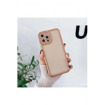 Iphone 13 Ile Uyumlu Kamera Korumalı Kenarları Yaldızlı Rio Kapak/kılıf