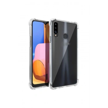 Samsung Galaxy A20s Anti Crash Darbeye Dayanıklı Şeffaf Silikon Kılıf