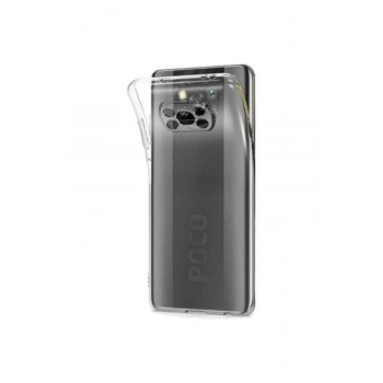 Xiaomi Poco X3 Ile Uyumlu Kamera Korumalı Şeffaf Tıpalı Silikon Kılıf