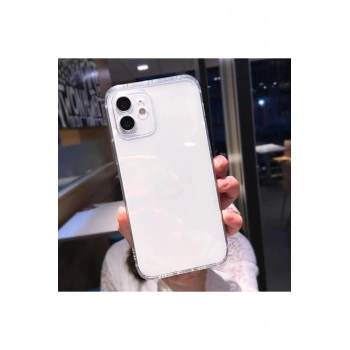Iphone 12 Mini Uyumlu Renkli Şeffaf Silikon 2.0mm Kamera Korumalı Telefon Kılıfı Şeffaf