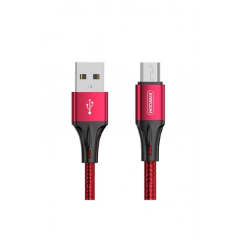 S-1230n6 Mikro Hızlı Şarj Ve Data Kablosu Örgü 3a 1.2m Kırmızı
