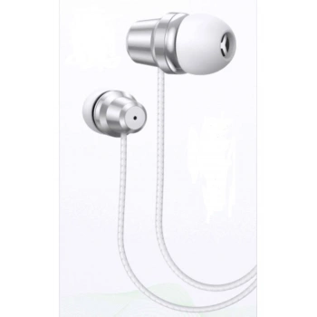 E1 Metal Stereo 3.5 Mm Jack Bass Kulaklık Beyaz Desenli Kablolu Kulaklık