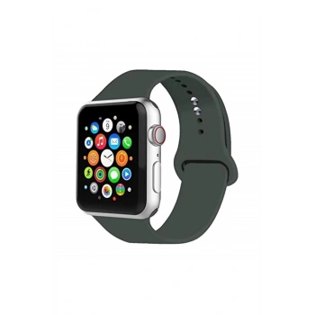 Watch Kordon Liquid Silikon Kordon Kayış 38 Mm 40 Mm Se 6 5 4 3 2 Seri Uyumlu 17-haki Yeşil