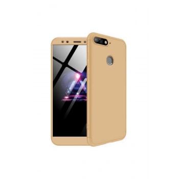 Huawei P Smart 2018 Mat Soft Kalite Silikon Kılıf Gold