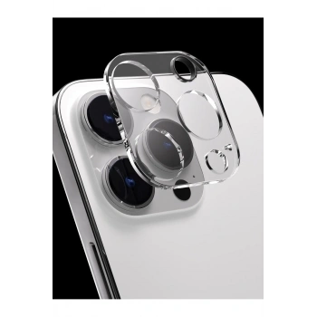 iPhone 14 Pro ile Uyumlu Kristal Netlik 9H Kırılma Karşıtı Cam Kamera Ünitesi ve Lens Koruyucu