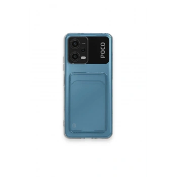 XİAOMİ POCO X5 5G İLE UYUMLU ŞEFFAF KARTLIKLI KARTVİZİTLİ TELEFON KILIFI CARDCASE
