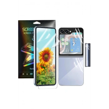 Samsung Galaxy Z Flip 5 ile Uyumlu Ön & Arka Full Body Esnek Nano Çizilmez Ekran Koruyucu