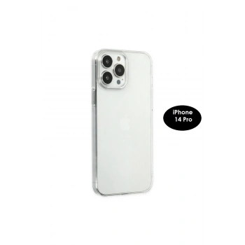 iPhone 14 Pro ile Uyumlu Sert Mika Sararmaz Leke Tutmaz Kristal Netlik Şeffaf Telefon Kılıfı