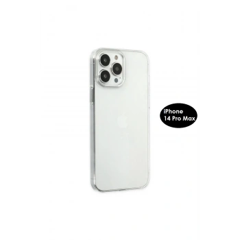 iPhone 14 Pro Max ile Uyumlu Sert Mika Sararmaz Leke Tutmaz Kristal Netlik Şeffaf Telefon Kılıfı