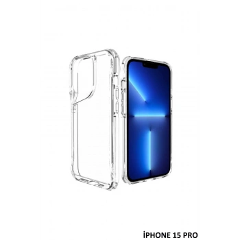 İphone 15 Pro Kılıf Kamera Çıkıntılı Şeffaf Darbe Emici Sert Silikon Telefon Kılıfı T-Max