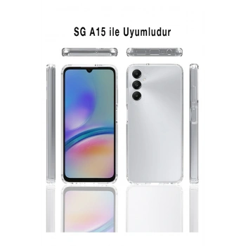 Samsung Galaxy A15 ile Uyumlu Kamera Korumalı Şeffaf Silikon Kılıf
