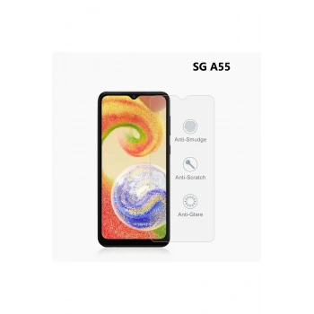Samsung Galaxy A55 ile Uyumlu 9H Temperli Cam Ekran Koruyucu Leke Tutmaz HD Netlik