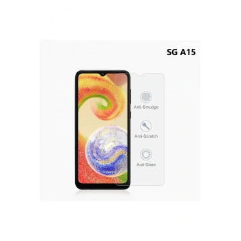 Samsung Galaxy A15 ile Uyumlu 9H Temperli Cam Ekran Koruyucu Leke Tutmaz HD Netlik