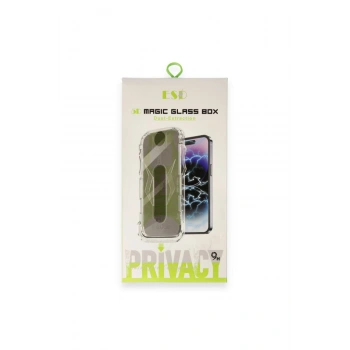 Apple iPhone 15 Pro ile Uyumlu Kolay Kurulum Ve Hizalama Aparatlı 5D Privacy Full HD Ekran Koruyucu