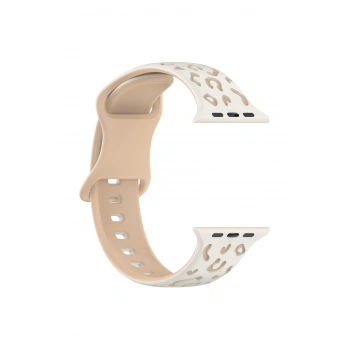 Apple Watch 9 8 7 6 5 4 3 2 Se 38 40 41 MM Leopar Desenli Silikon Kordon