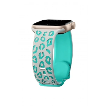 Apple Watch Ultra Ultra2 10 9 8 7 6 5 4 3 2 1 Se 42 44 45 46 49 MM Leopar Desenli Silikon Kordon