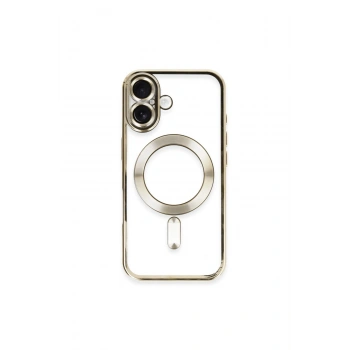 İPHONE 16 PLUS İLE UYUMLU LAZER KESİM KENARLARI RENKLİ MAGSAFE ÖZELLİKLİ ŞEFFAF TELEFON KILIFI