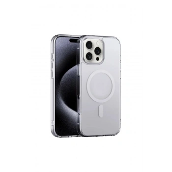 iPhone 16 Pro ile Uyumlu Magsafe Şarj Özellikli Ultra İnce Sararmaz Şeffaf PC Minimalist Kılıf