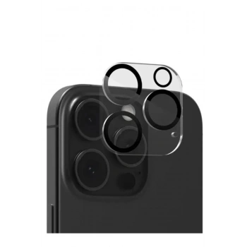 iPhone 16 Pro ile Uyumlu Kristal Netlik 9H Kırılma Karşıtı Cam Kamera Ünitesi ve Lens Koruyucu