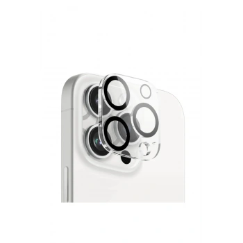 iPhone 16 Pro Max ile Uyumlu Kristal Netlik 9H Kırılma Karşıtı Cam Kamera Ünitesi ve Lens Koruyucu