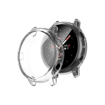 Galaxy Watch 5-4 Uyumlu 44mm 360 Koruma Şeffaf Silikon Kasa ve Ekran Koruyucu