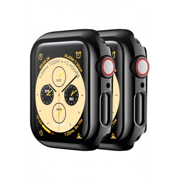 Apple Watch 9/8/7 Nesil Uyumlu 45mm Akıllı Saat Parlak Şık Shine Kasa Ekran Koruyucu