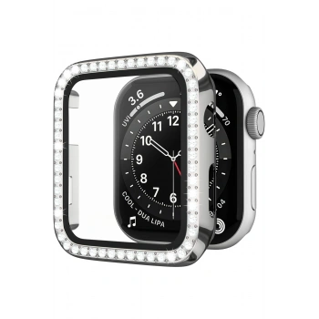 Apple Watch 3/2/1 Seri Tam Uyum 42mm Taş İşlemeli Parlak Şık Göz Alıcı Kasa Ekran Koruyucu