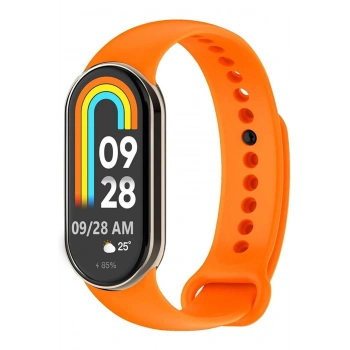 Xiaomi Mi Band 8 ile Birebir Uyumlu Kolay Takılıp Çıkarılabilen Renkli Esnek Turuncu Silikon Kordon
